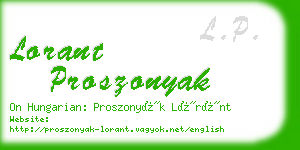 lorant proszonyak business card